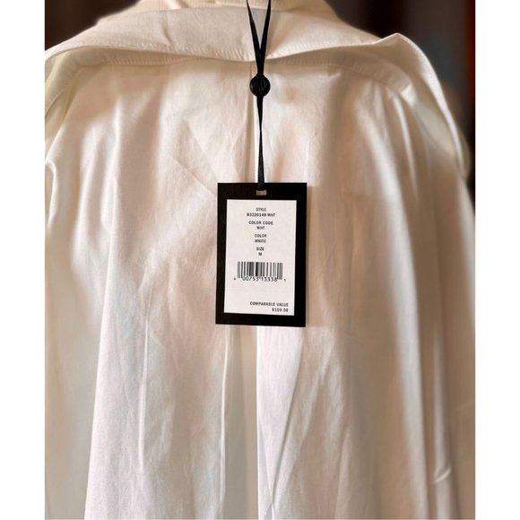 DKNY Cotton Poplin women’s buttoned closure oversized Top shirt size M - Picture 7 of 10